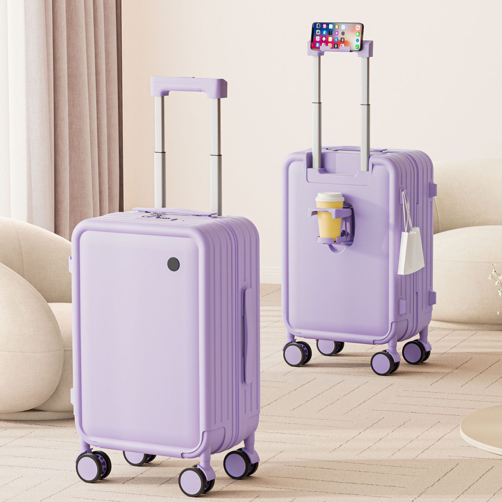 PC suitcase 20-inch silent universal wheel boarding case large capacity anti-drop suitcase can be set with password trolley case
