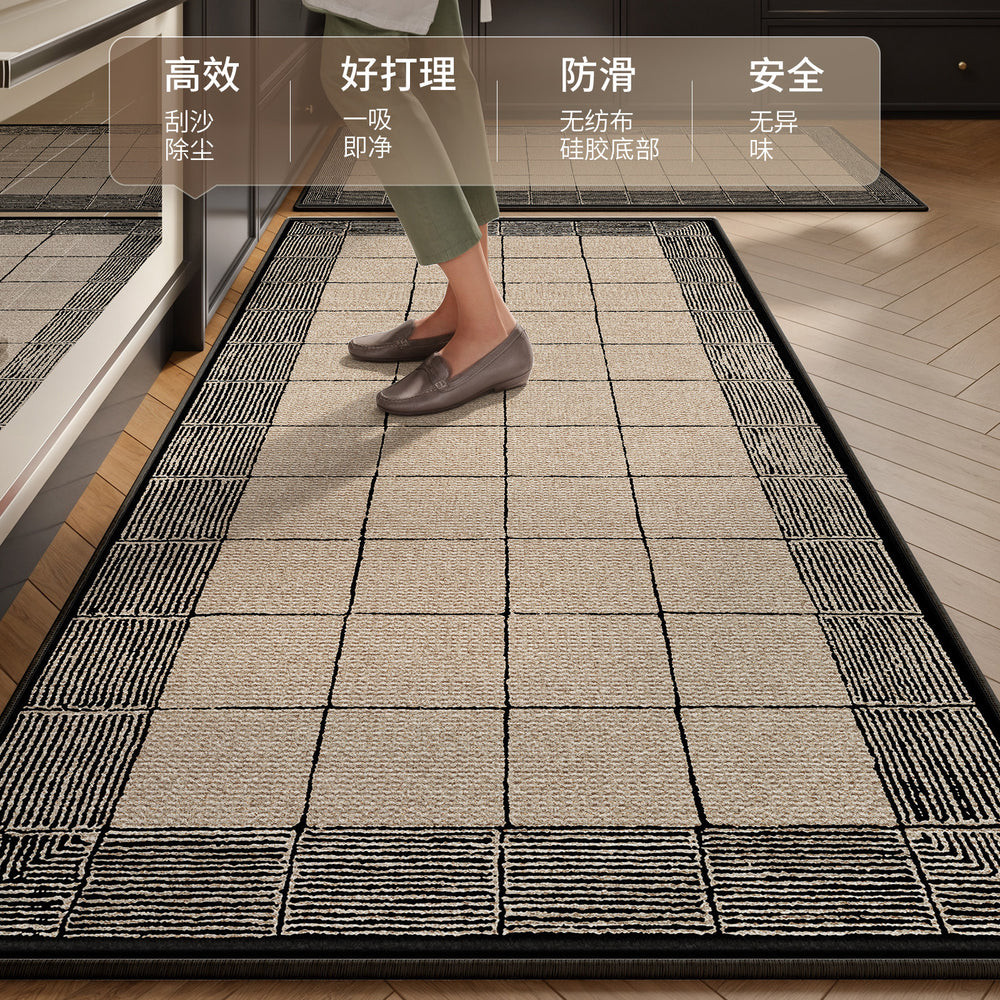 Kitchen floor mat non-slip oil-proof wipeable no-wash accessible luxury waterproof foot mat special stain-resistant thickened for home carpet mat
