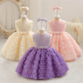 Baby girl's short evening dress, first birthday chic cake dress,  foreign trade round neck vest, european and american style