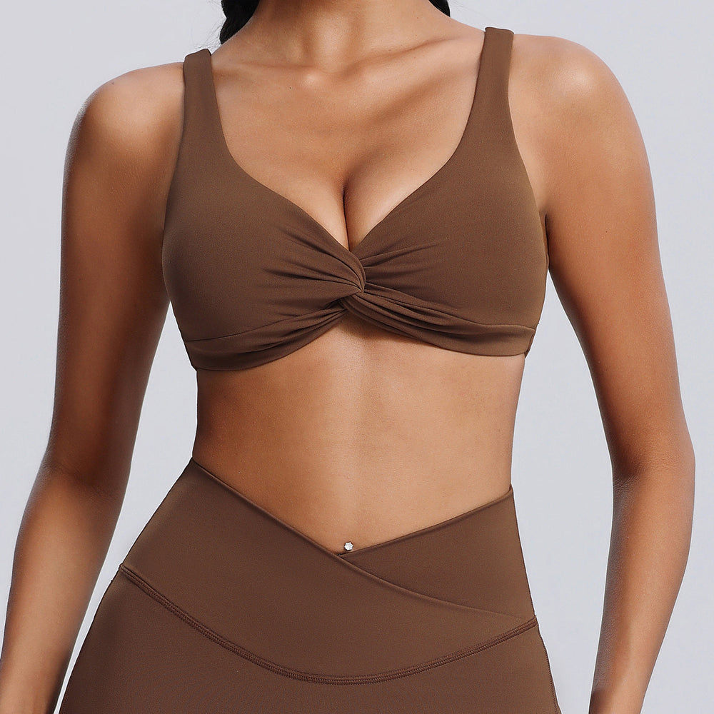 Fashion cross-border spring and summer yoga wear suit women's nude tight sportswear two-piece setcasual horn fitness wear