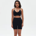European and american seamless yoga set: camisole, racerback sports bra, high-waisted butt-lifting leggings, and workout two-piece outfit