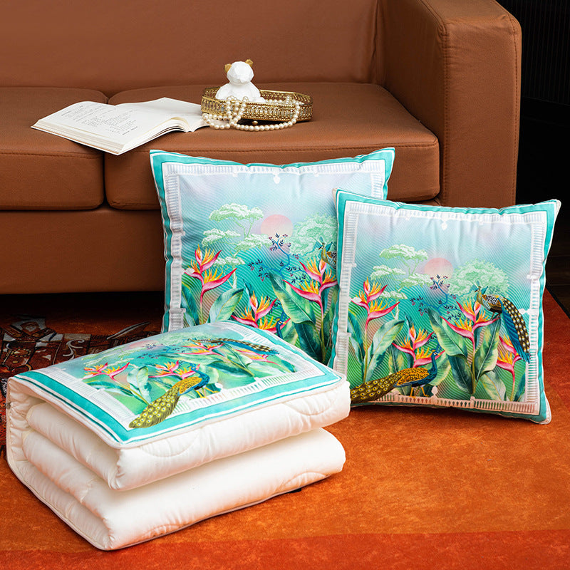 Two-in-one throw pillow and blanket, perfect for all seasons. use it as a plush cushion, office nap pillow, car air conditioning blanket, or a cozy sleeping pillow