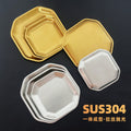 304 korean stainless steel plate golden dessert plate bone spitting square snack plate creative cold dish plate kimchi plate