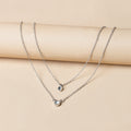 Stacked necklace wholesale european and american cross-border autumn and winter jewelry women's creative simple electroplated small round diamond circle sweater chain