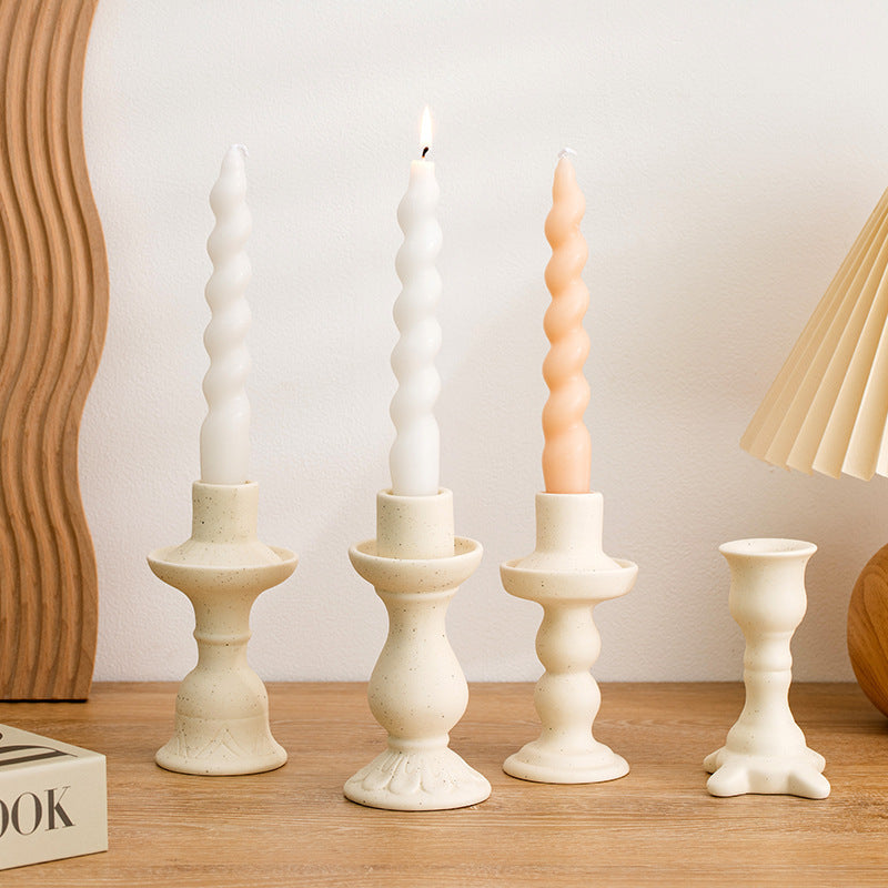 Nordic antique candle holder ceramic ornament simple home decoration festival desktop scented candle pedestal decoration props