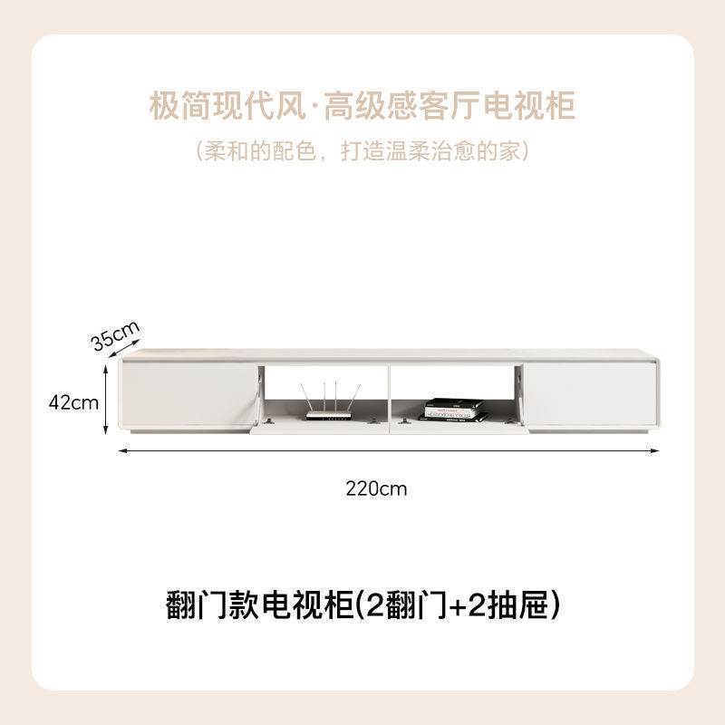 Coffee table TV cabinet floor simple modern router Nordic bedroom living room TV cabinet back hollow threading hole