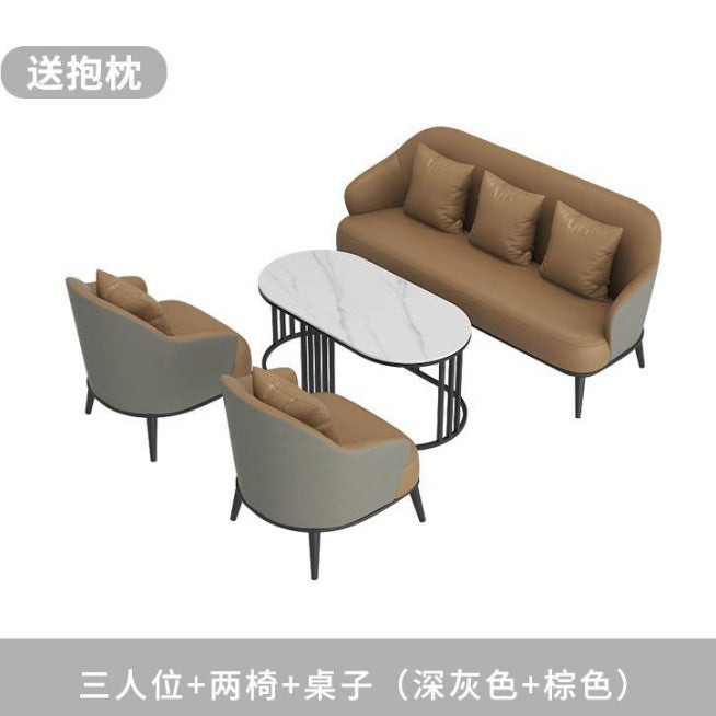 Reception table and chair combination sales office accessible luxury hotel balcony casualcasual beauty salon sofa single person negotiation meeting