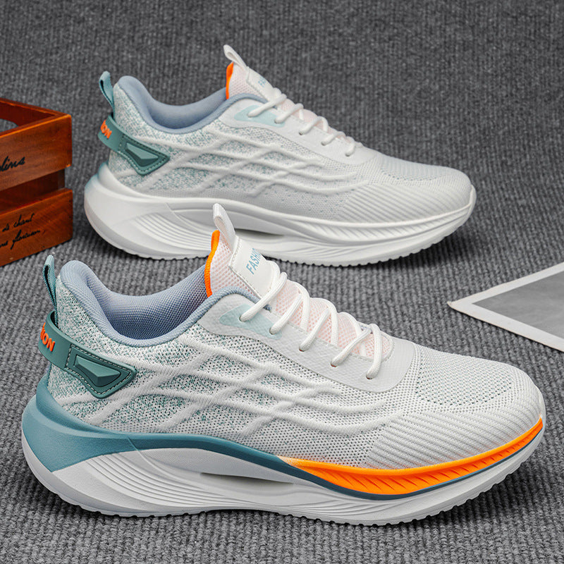 Running shoes for men - summer 2026 new collection: athletic mesh casual lightweight soft sole non-slip breathable flyknit trendy student sneakers