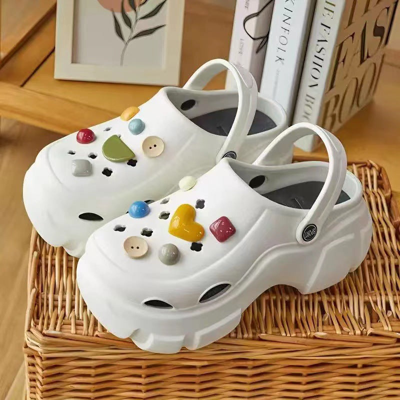 Thick sole crocs women's new arrival heightenednon-slipfashionpopular popular beach sandals outwear summer wholesale