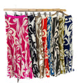 European and american style elegant pleated print midi skirt - high waist, slimming, flowy a-line skirt with elastic waistband - perfect for summer