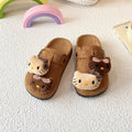 Kids birkenstock shoes girl outwear cartoon kitten cute spring & fallnew arrival boken slippers soft bottom fashion half slippers