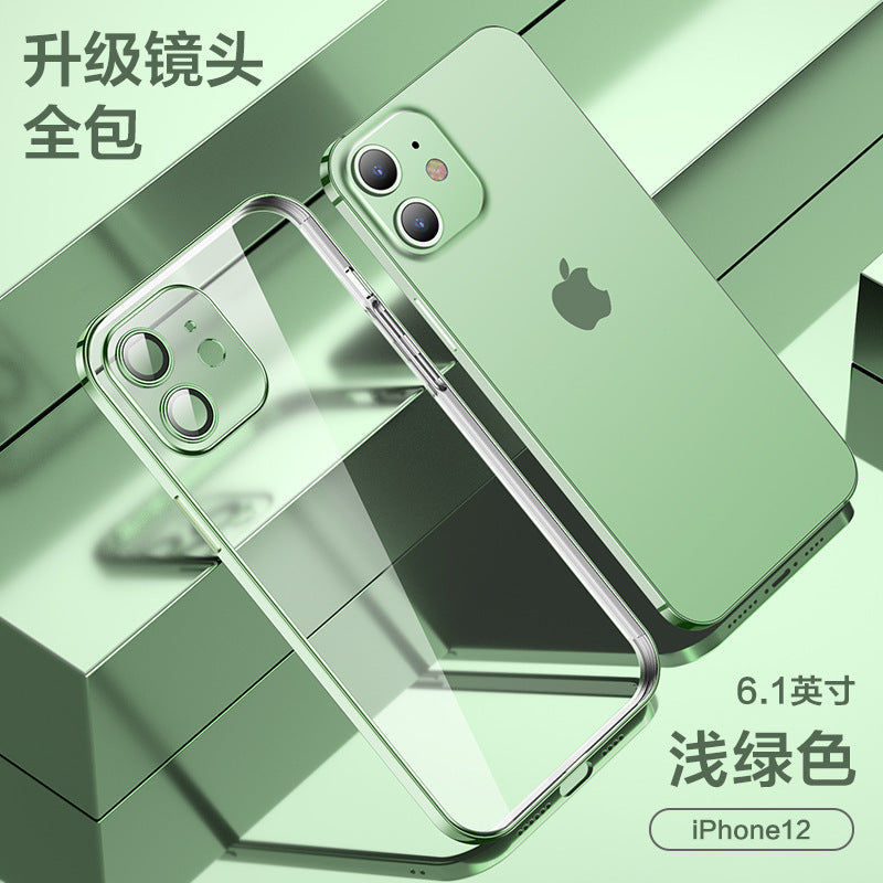 Suitable for iphone 17 pro max electroplated lens film phone case soft apple 15 transparent protective cover anti-fingerprint