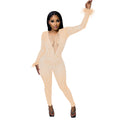 C6200   fashion women's mesh rhinestone v-neck long sleeve feather long jumpsuit