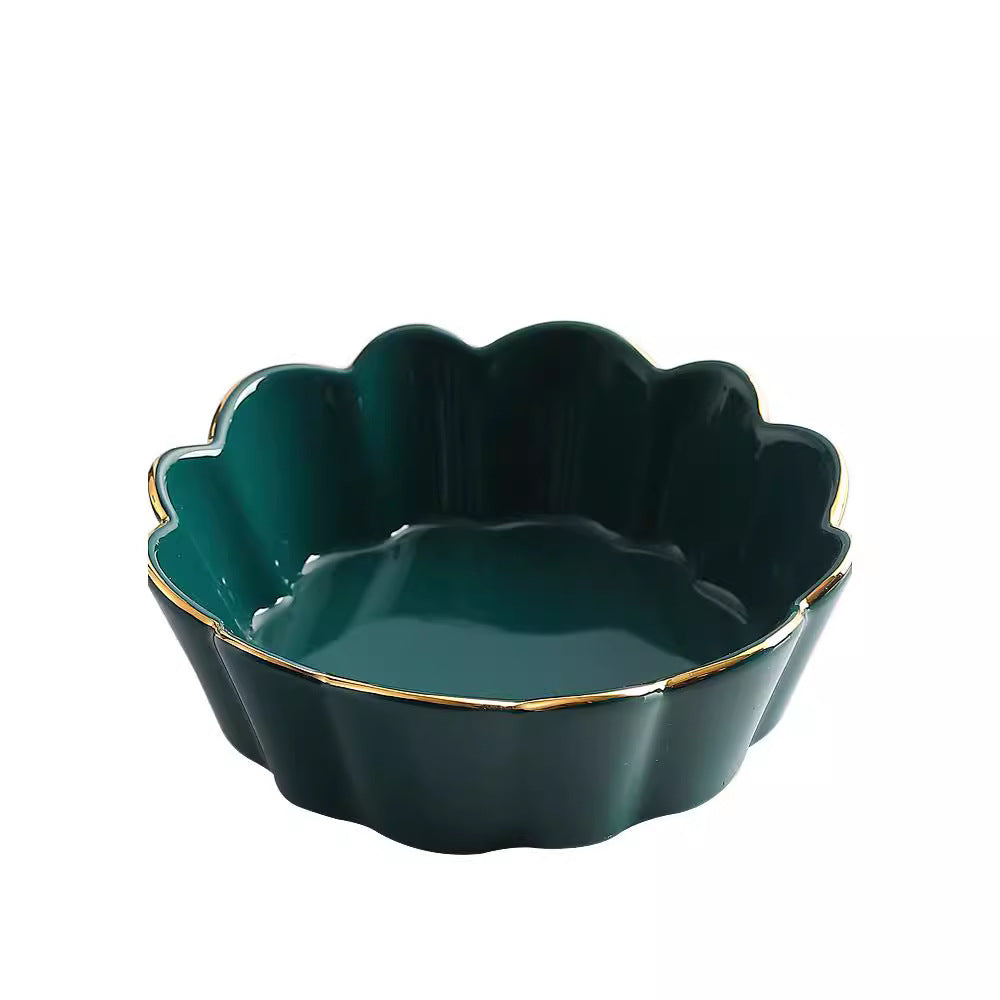 Salad breakfast bowl petal baking bowl eating bowl ceramic tableware single stylishins creative wholesale white porcelain casual