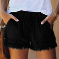 Amazon summer new arrivals  european and american foreign trade elastic waist drawstring casual high-waisted slimming denim shorts women's hot pants