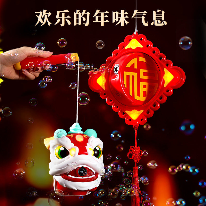 2026 new year lion dance bubble machine - dazzling lights, leak-proof, gift bubble gun, outdoor toy, lunar new year merchandise - dropshipping available