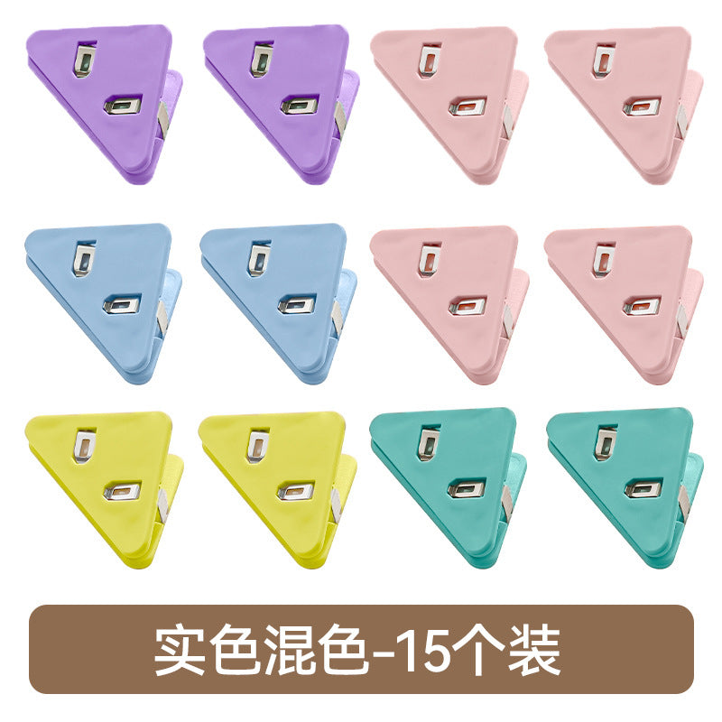 Triangle clip stationery test paper storage handy gadget data paper clip student book clip office supplies data file