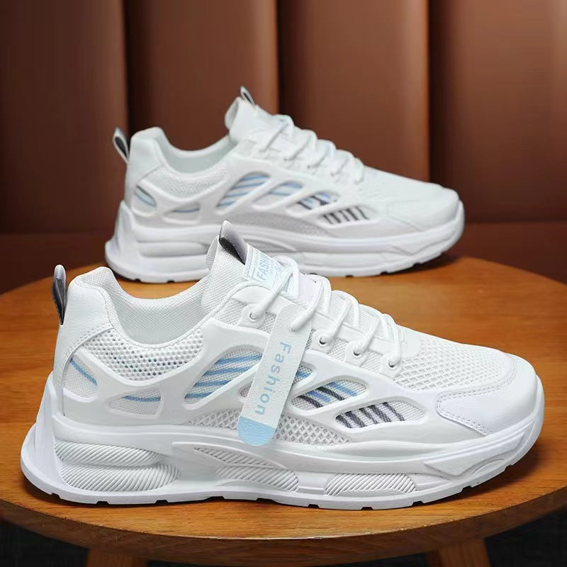 2025 spring new men's breathable mesh sneakers - trendy, versatile chunky sole athletic shoes - casual dad shoes