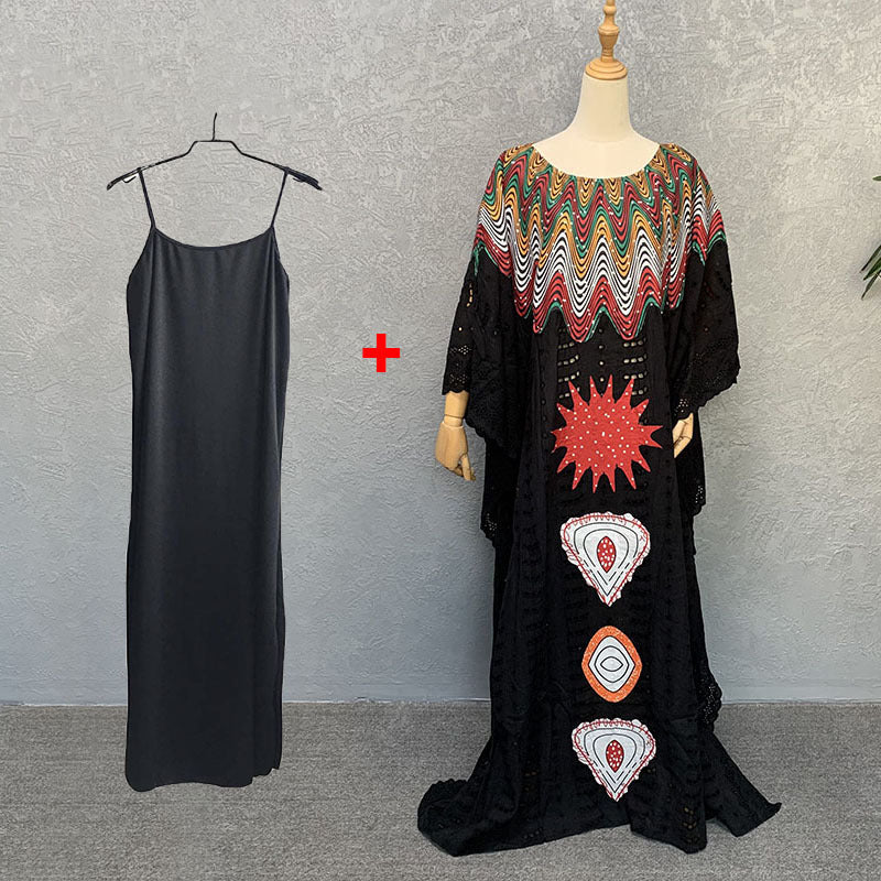 supply of african pure cotton cut outembroidered high-end plus sizefashion women's dress big sale