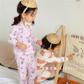 Baby cartoon pajamas, sleepwear, loungewear - stylish korean style, long-sleeved cardigan, pure cotton set, separates for toddlers and young children