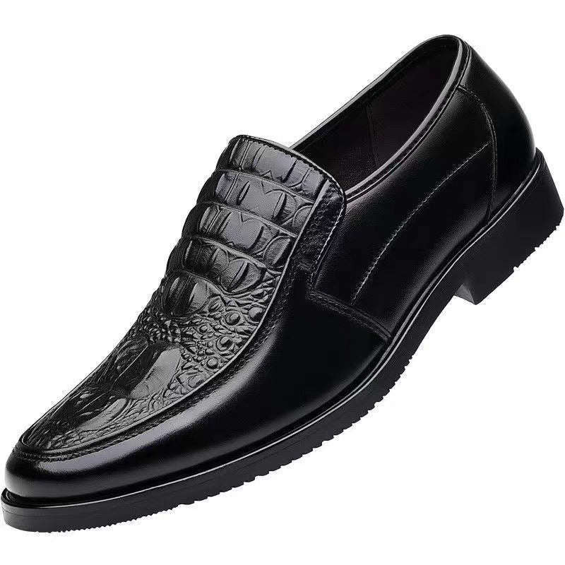 Spring new arrivals: soft leather, soft sole, round toe, breathable, trendy casual leather shoes - business formal, fashionable british style, trendy men's shoes