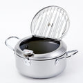 Korean style deep fryer - home use mini fryer with adjustable temperature, gas/gasoline powered, fuel-saving, non-stick coating, and includes filter rack