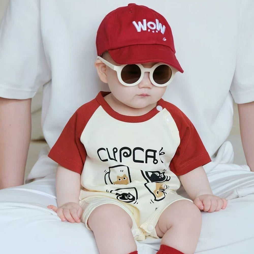 Baby romper short sleeve summer outfit - lightweight summer clothes for babies and infants - adorable crawling suit