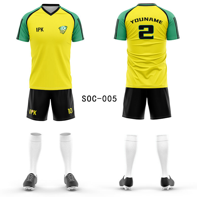2025 new football jersey set men's football jersey team game jersey short-sleeved sports training jersey customization