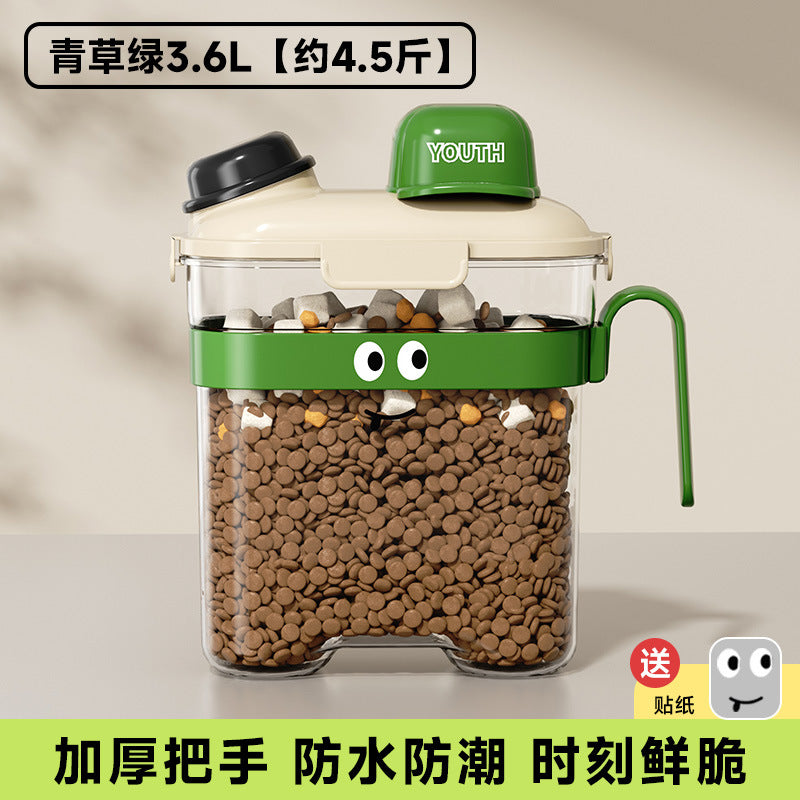 Pet food storage bin - household grain & cereal container - cat food storage bucket - dog food organizer - moisture-proof airtight canister - storage box