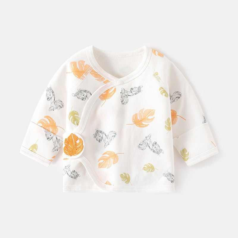 Babibele newborn baby clothes boneless fall and wintervelcro half back pajamas full month monk clothes baby tops