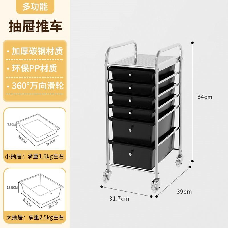 Multi-tiered storage cabinet with drawers - versatile organizer for home, space-saving, black