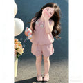 【dropshipping】girls' summer outfit set - fresh new style baby shorts princess two-piece top - kids' summer no-show