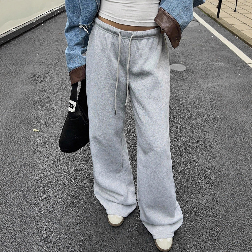 2025 early autumn new european and american retro mid-to-low rise relaxed fit sweatpants - versatile, drapey, sporty casual pants