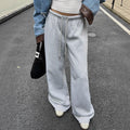 2025 early autumn new european and american retro mid-to-low rise relaxed fit sweatpants - versatile, drapey, sporty casual pants
