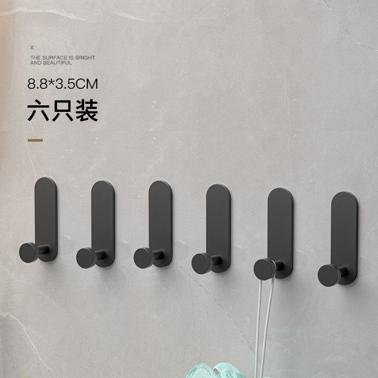Gun gray punch-free hook, strong adhesive bathroom wall bathroom towel load-bearing adhesive hook, entrance door back hook