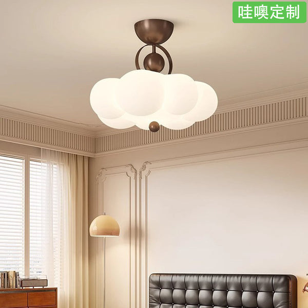 [Wow] Medieval cream wind ceiling lamp American designer princess room full spectrum eye protection lamp brown