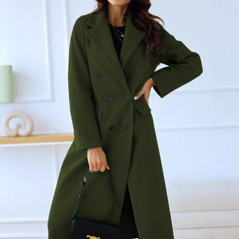fall/winter new collection: independent e-commerce, us & european, tiktok-driven, cross-border trade women's double-breasted wool coat