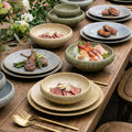 Retro kiln personalized ceramic for home dessert bowl noodle bowl restaurant hotel good-looking cooking bowl stripes ceramic bowl