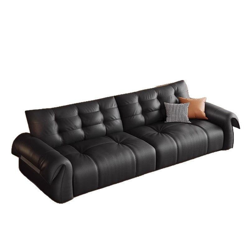 New arrival black swan sofa italian normcore leather art popular large and small apartment living room straight row combination leather sofa