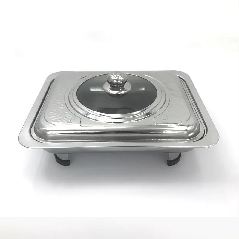 exclusive stainless steel square dining stove visual cover buffet stove detachable combination foot grilled fish alcohol stove