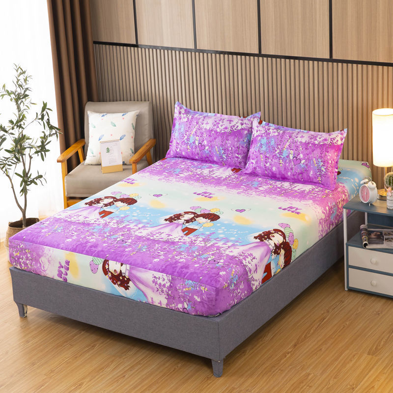 Printing fitted sheet bed cover simmons protective dust cover all-inclusive elastic bed cover that won't pill or shrink