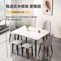 Foldable rock slab dining table - space-saving extendable solid wood dining set for small apartments - italian minimalist style