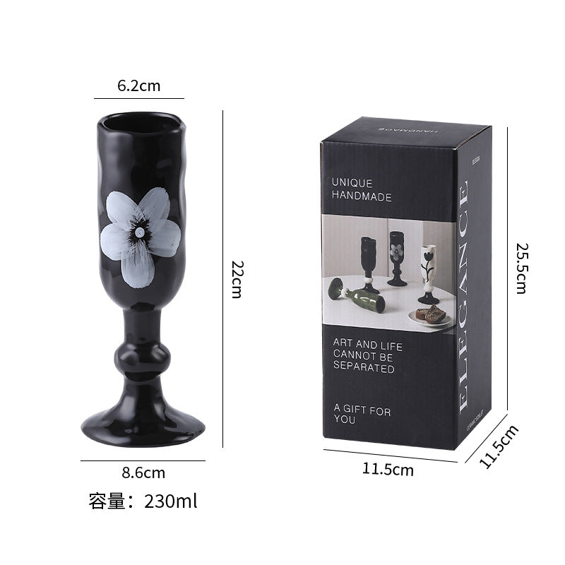 Stylishins high-looking mug household water cup goblet ceramic coffee cup couple christmas gift cup
