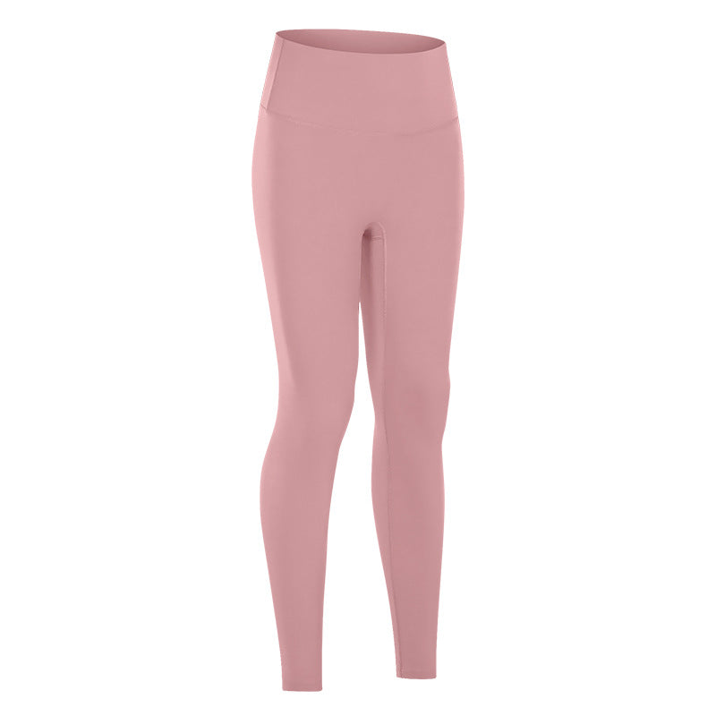 Dianqian new arrival nude fitness pants women's no embarrassing line high waist sports hip lifting stretch yoga pants d19108-2