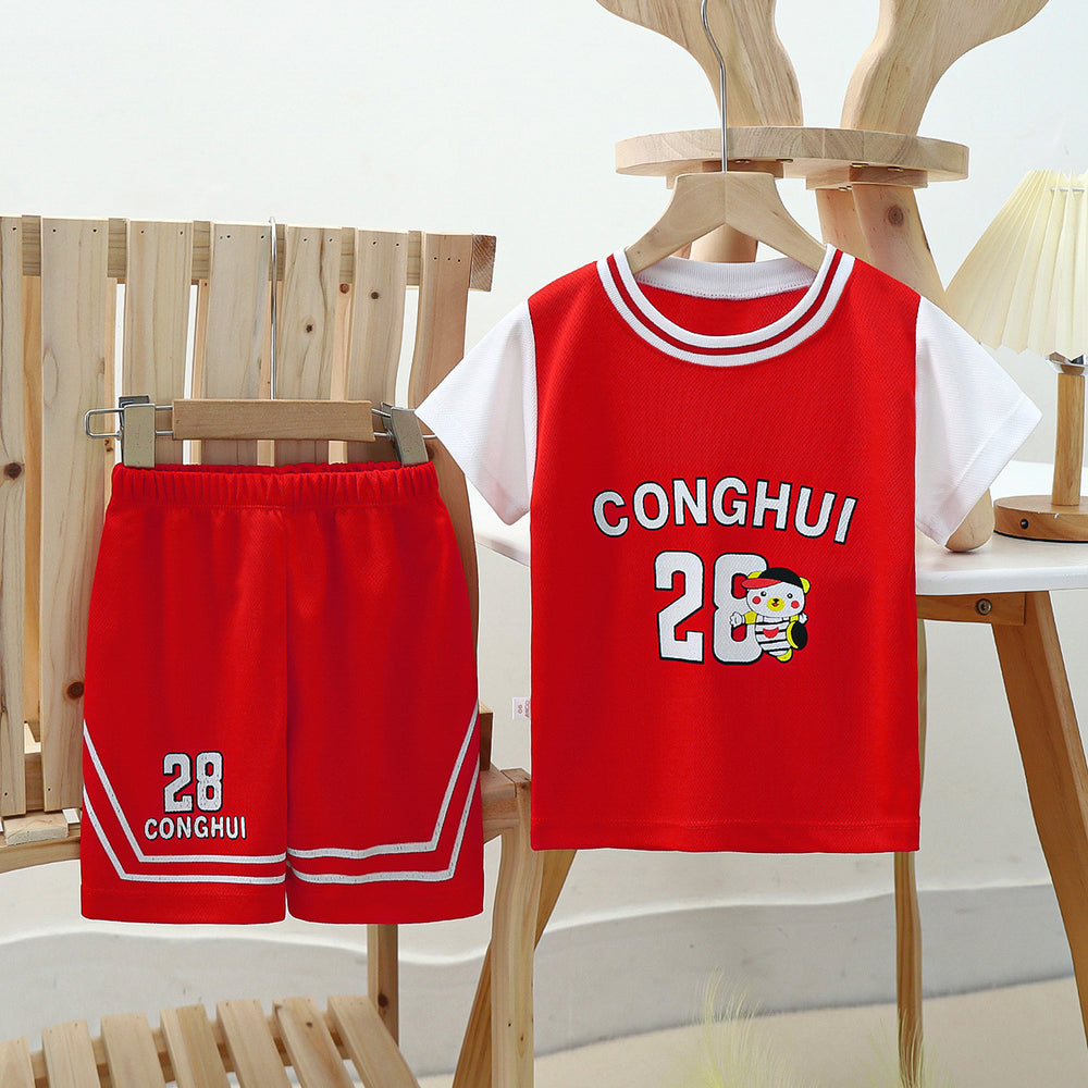 new kids' basketball jersey set - boys' and girls' summer quick-dry mesh outfit - short sleeve sports clothing for children and teens