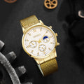 Men's mesh strap silicone quartz watch - korean style fashion luminous dial - wholesale white
