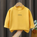 Kidslong sleeves bottom shirtfall and winter german velvet elastic tops boys and girls half turtleneck t-shirtchildren's heattechintimates