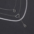 Wholesale alloy diamond-studded letter pendants, european and american cross-border jewelry, multi-layered fashion design heart necklaces for women