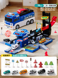 New transforming police & fire truck toy - large size police car for boys - kids' construction vehicle with track model set
