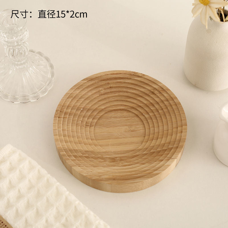 Nordic irregular plate dinner plate western food plating simple solid wood tray ornament for home korean style ins style